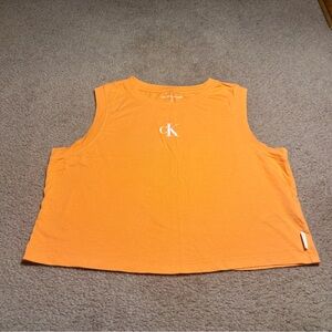 Calvin Klein Orange Cropped Tank Top Women’s Size Medium